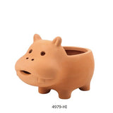 動物兵馬俑盆栽（帶孔）貓河馬豬兔【2022新款】