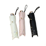 遮光·隔熱 晴雨兩用黑色塗層◎50cm防風植物貓折疊傘 防UV